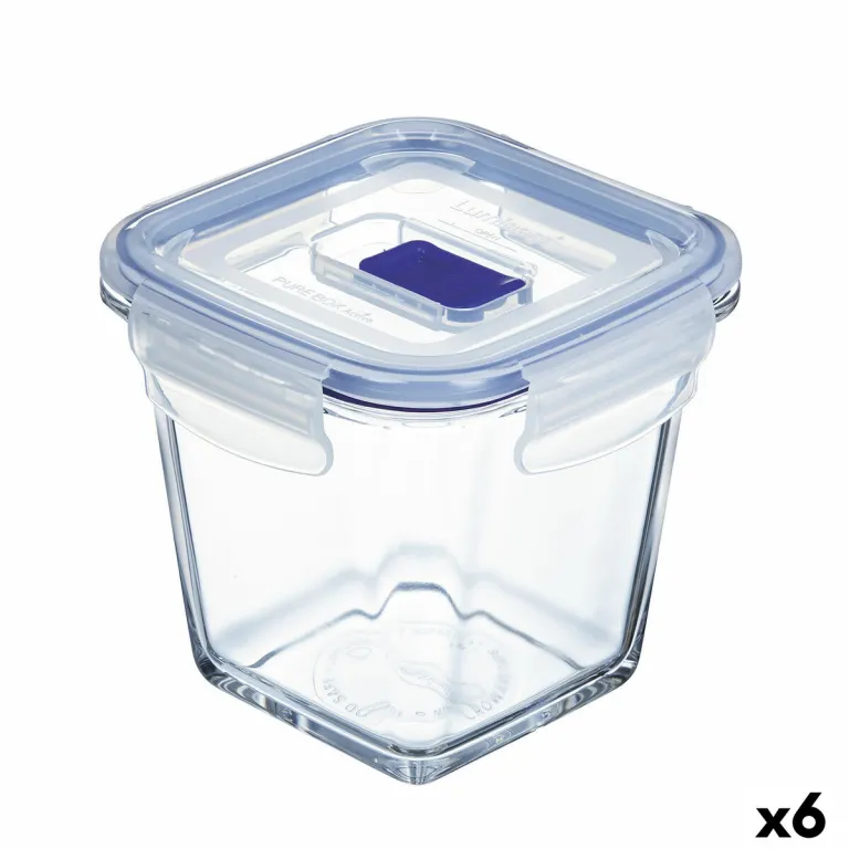 Lunchbox hermetisch Luminarc Pure Box Active 11,4 x 11,4 x 11 cm 750 ml zweifarbig Glas 6 Stck