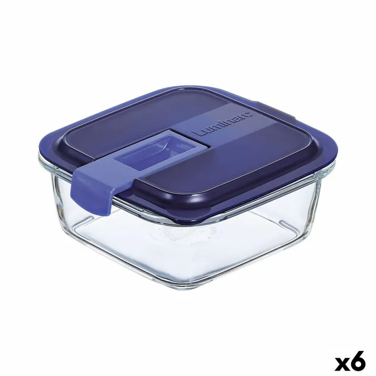 Lunchbox hermetisch Luminarc Easy Box Blau Glas 760 ml 6 Stck