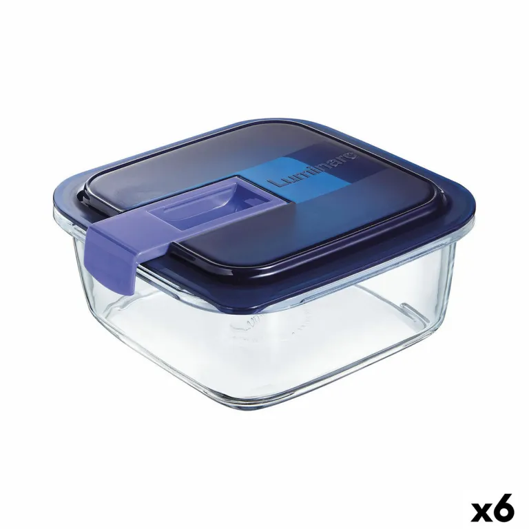 Lunchbox hermetisch Luminarc Easy Box Blau Glas 6 Stck 1,22 L