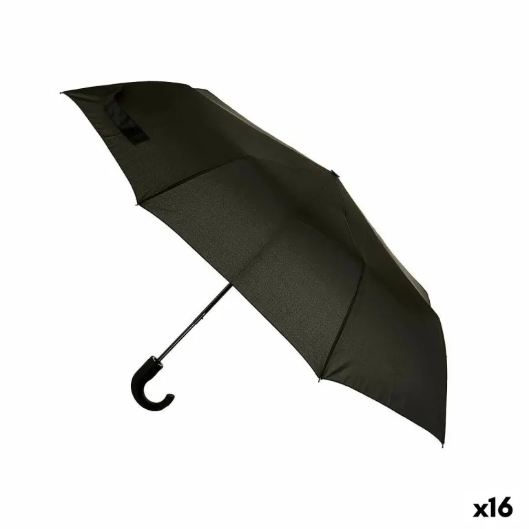 Regenschirm Schwarz Metall Stoff 100 x 100 x 62 cm 16 Stck
