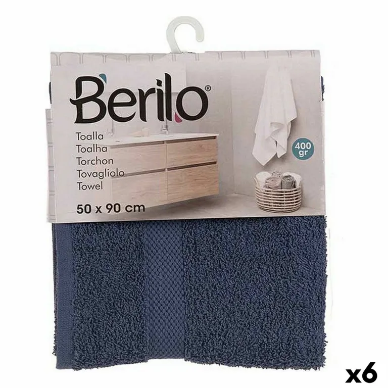 Badetuch 50 x 0,5 x 90 cm Blau 6 Stck