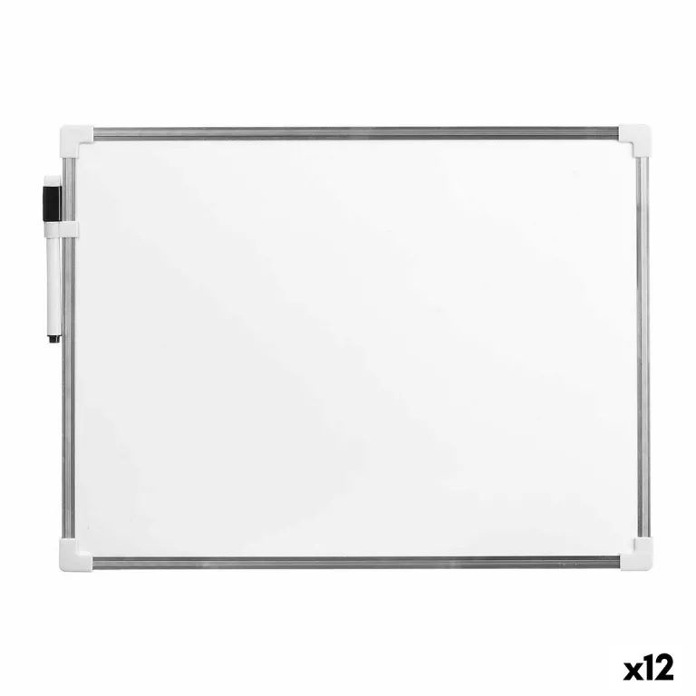 Magnetisches Whiteboard mit Marker Wei Aluminium 30 x 40 cm 12 Stck