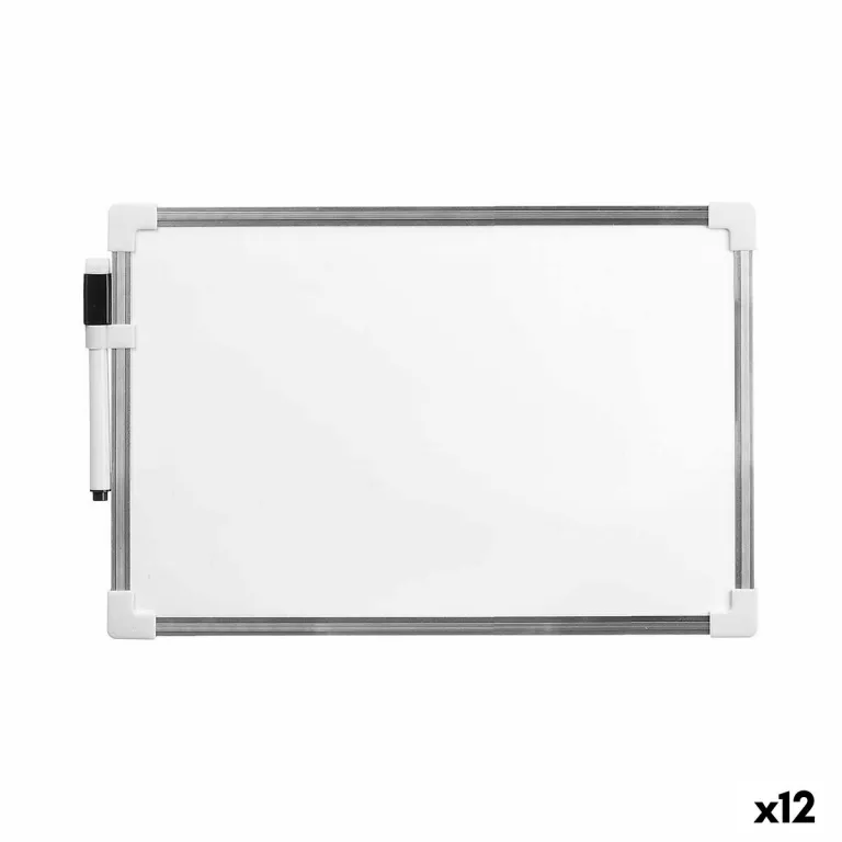 Magnetisches Whiteboard mit Marker Wei Aluminium 20 x 30 cm 12 Stck