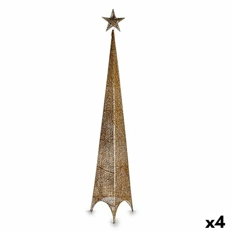 Weihnachtsbaum Turm Stern Gold Metall Kunststoff 39 x 186 x 39 cm 4 Stck