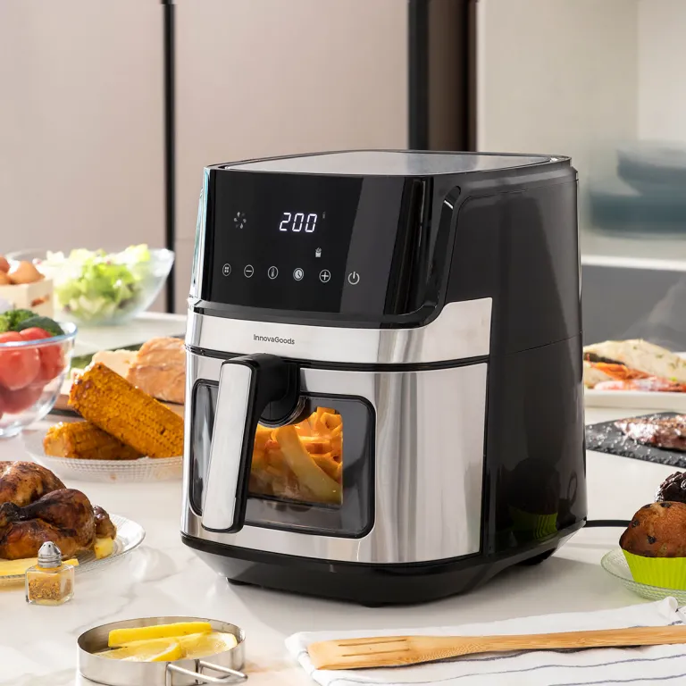 Innovagoods Airfryer Heiluft Fritteuse ohne l InnovaGoods Fryinn View 6500 Schwarz Edelsta