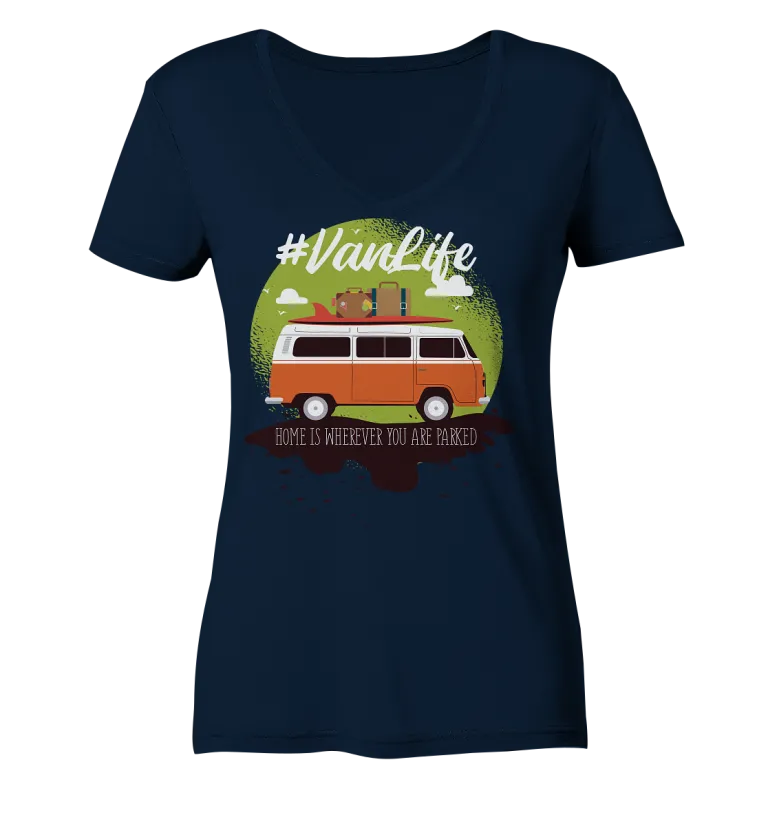 #Vanlife - Zuhause ist da, wo man parkt. - Ladies Organic V-Neck Shirt French Navy