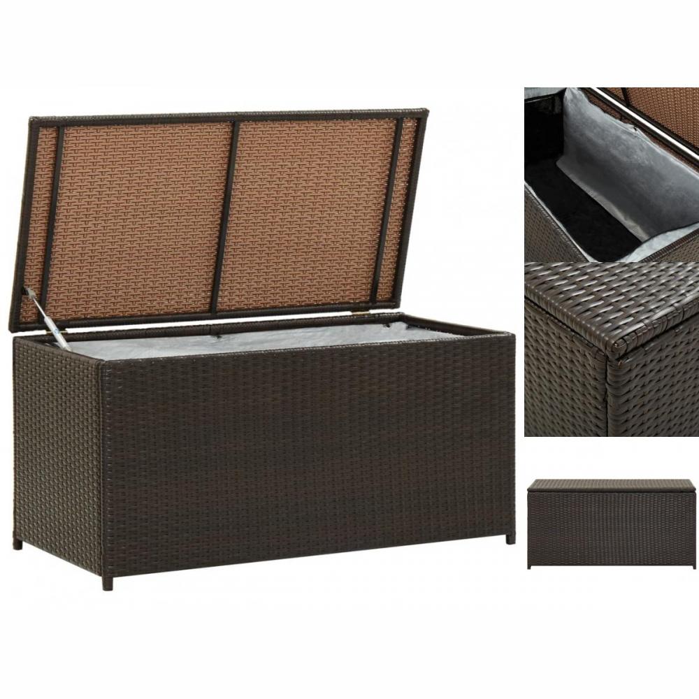 Kissenbox Auflagenbox Gartenbox Polyrattan 100x50x50 Cm Braun
