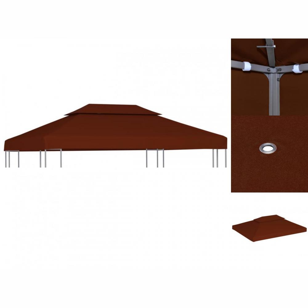 Pavillon Gartenzelt-Dachplane Mit Kaminabzug 310 G / M² 4x3 M Terrakotta