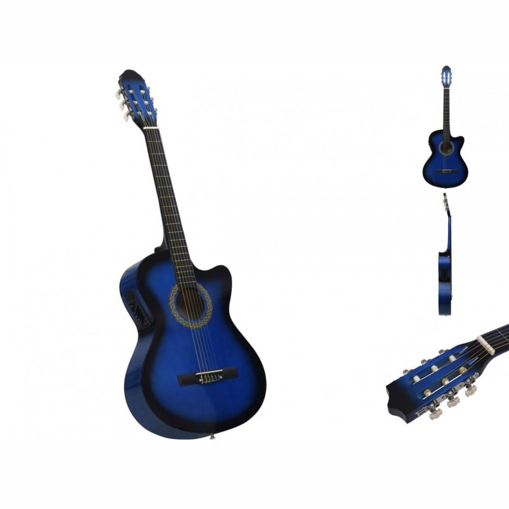 Western Akustik Cutaway Gitarre Mit Equalizer 6 Saiten Blau