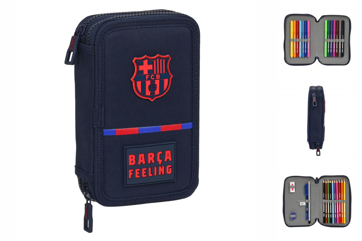 F.c. Barcelona Federmäppchen Mit Zubehör F.C. Barcelona Marineblau 12.5 X 19.5 X